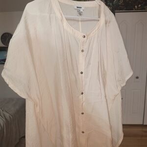 DKNY Cream Button-Up Blouse
